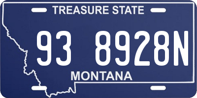 MT license plate 938928N