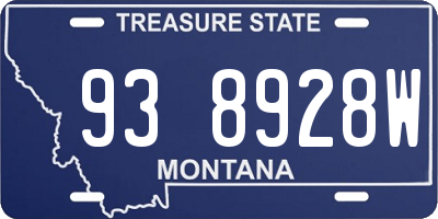 MT license plate 938928W