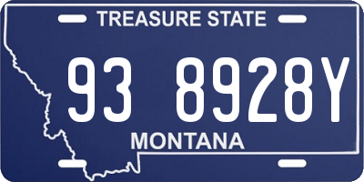 MT license plate 938928Y
