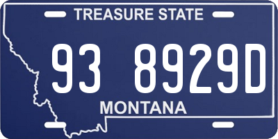 MT license plate 938929D