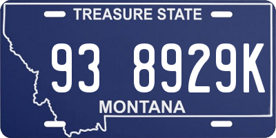 MT license plate 938929K