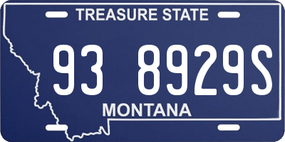 MT license plate 938929S
