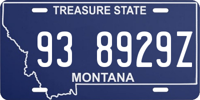 MT license plate 938929Z