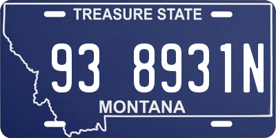 MT license plate 938931N
