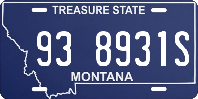 MT license plate 938931S