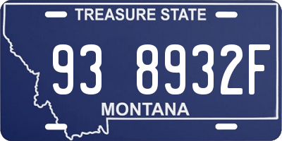 MT license plate 938932F