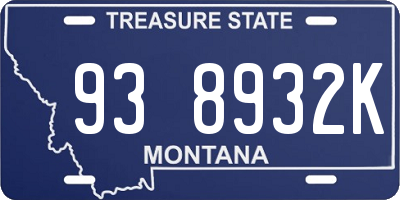 MT license plate 938932K
