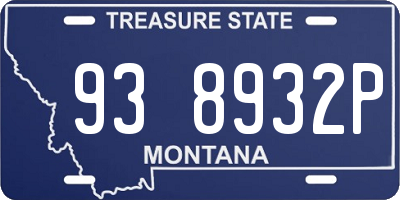 MT license plate 938932P