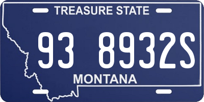 MT license plate 938932S