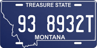 MT license plate 938932T