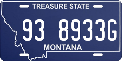 MT license plate 938933G