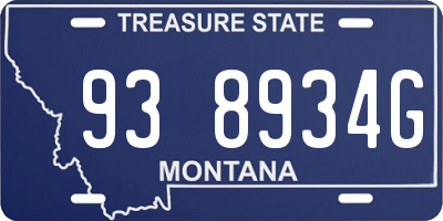 MT license plate 938934G