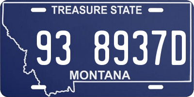 MT license plate 938937D