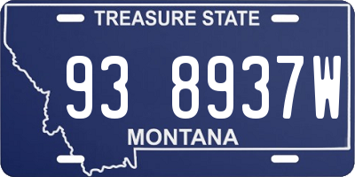 MT license plate 938937W