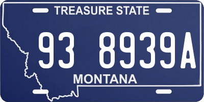 MT license plate 938939A