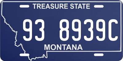 MT license plate 938939C