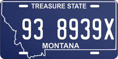 MT license plate 938939X