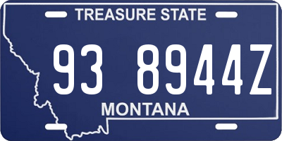 MT license plate 938944Z