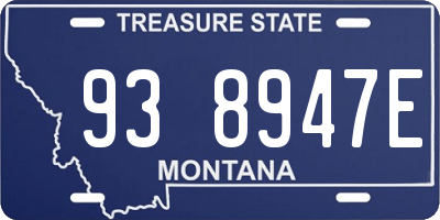 MT license plate 938947E