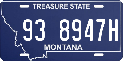 MT license plate 938947H