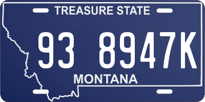 MT license plate 938947K