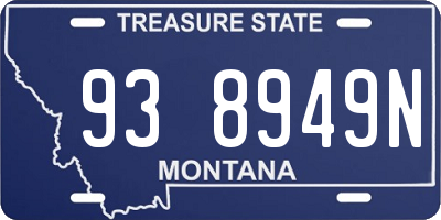 MT license plate 938949N