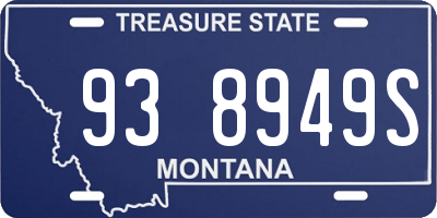 MT license plate 938949S