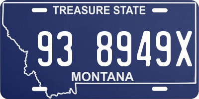 MT license plate 938949X