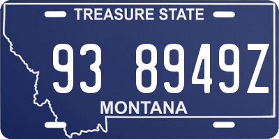 MT license plate 938949Z