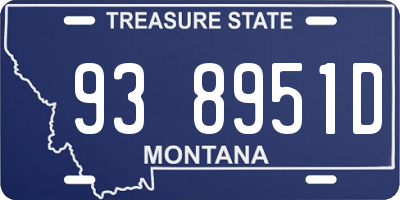 MT license plate 938951D