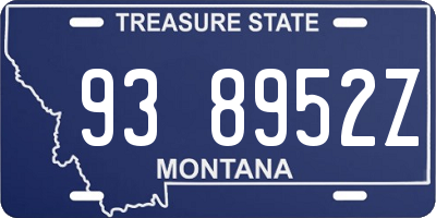 MT license plate 938952Z