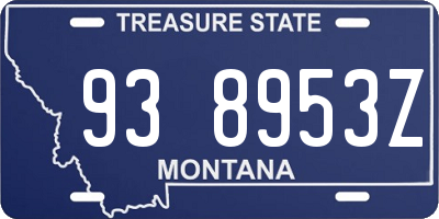 MT license plate 938953Z