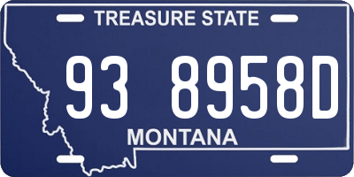 MT license plate 938958D