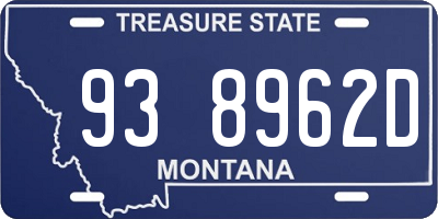 MT license plate 938962D
