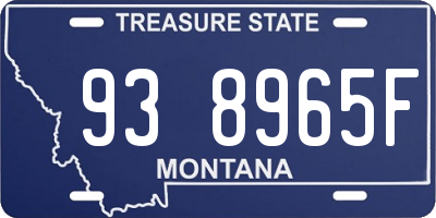 MT license plate 938965F