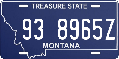 MT license plate 938965Z