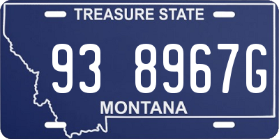 MT license plate 938967G