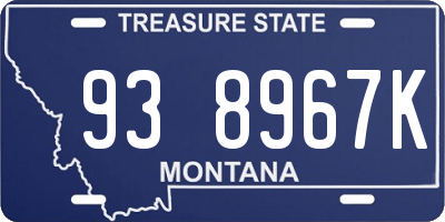 MT license plate 938967K
