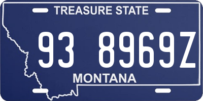 MT license plate 938969Z