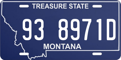 MT license plate 938971D