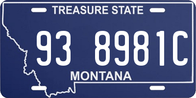 MT license plate 938981C