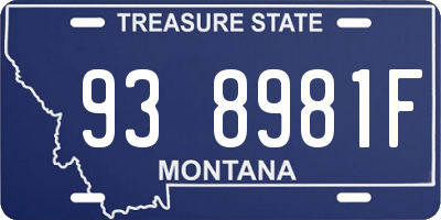 MT license plate 938981F