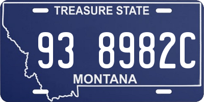 MT license plate 938982C