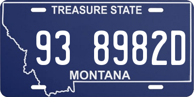 MT license plate 938982D