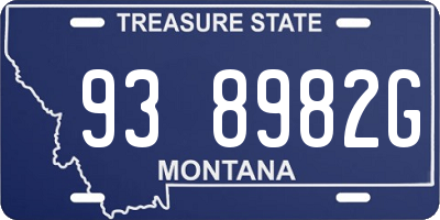 MT license plate 938982G