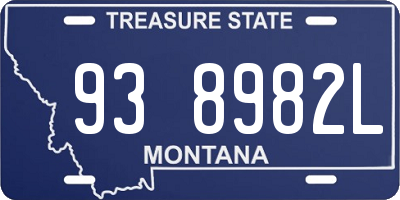MT license plate 938982L