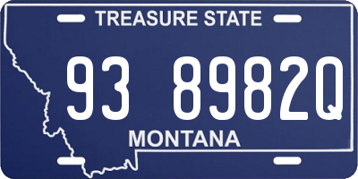 MT license plate 938982Q