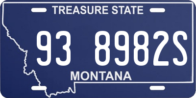 MT license plate 938982S