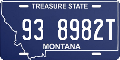 MT license plate 938982T