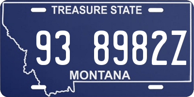 MT license plate 938982Z